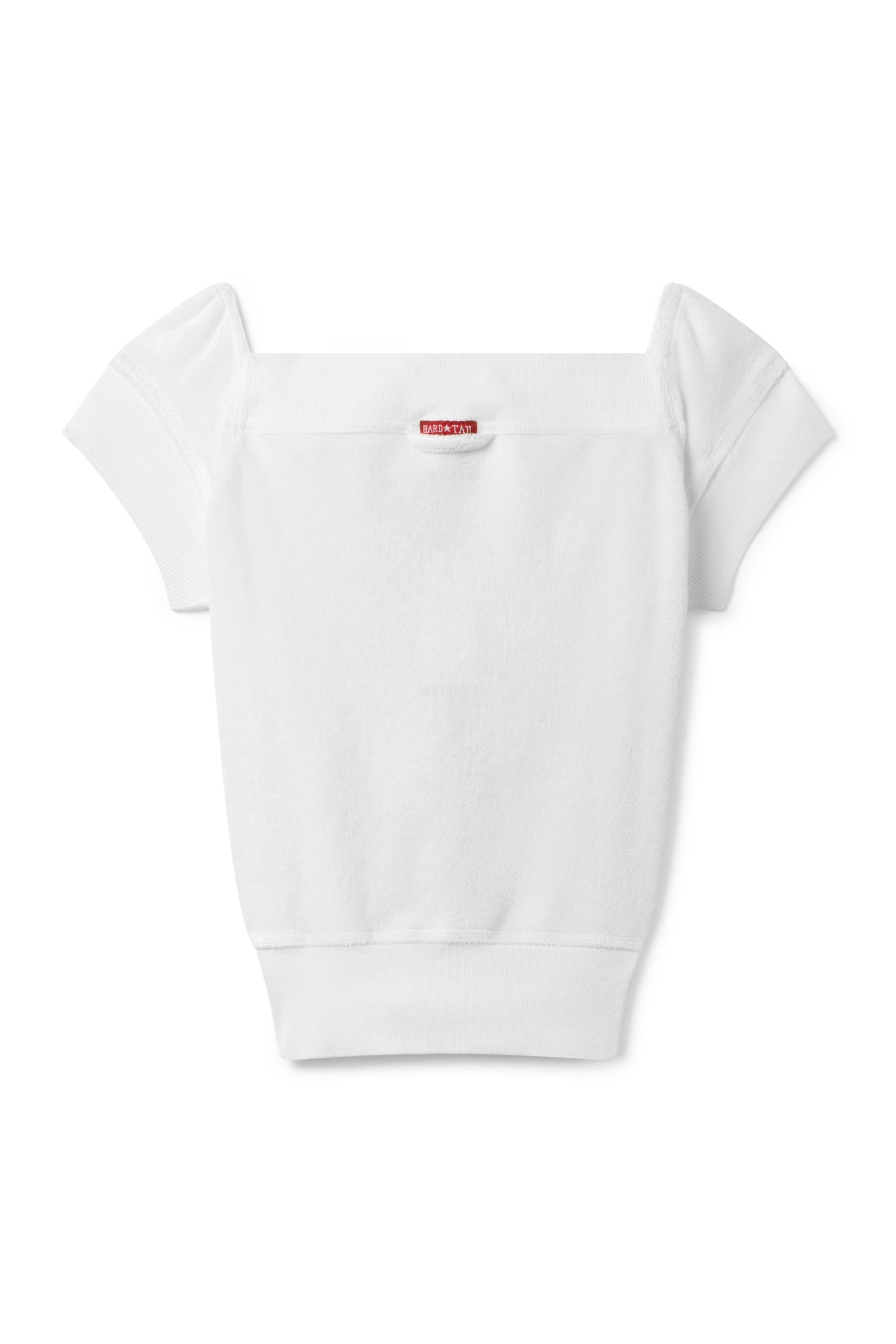 Women | Vintage Terry Off Shoulder Boho Zip Top | White