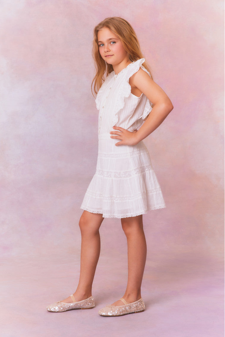 Girls | Yuca Cotton Dress | True White