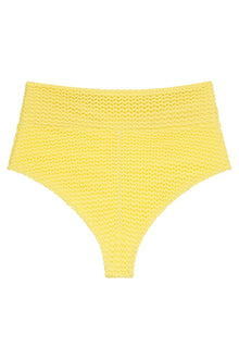Added Coverage High Rise Bikini Bottom | Yellow Crochet