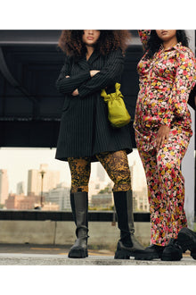 Yellow Printed Mesh Leggings | Lemon
