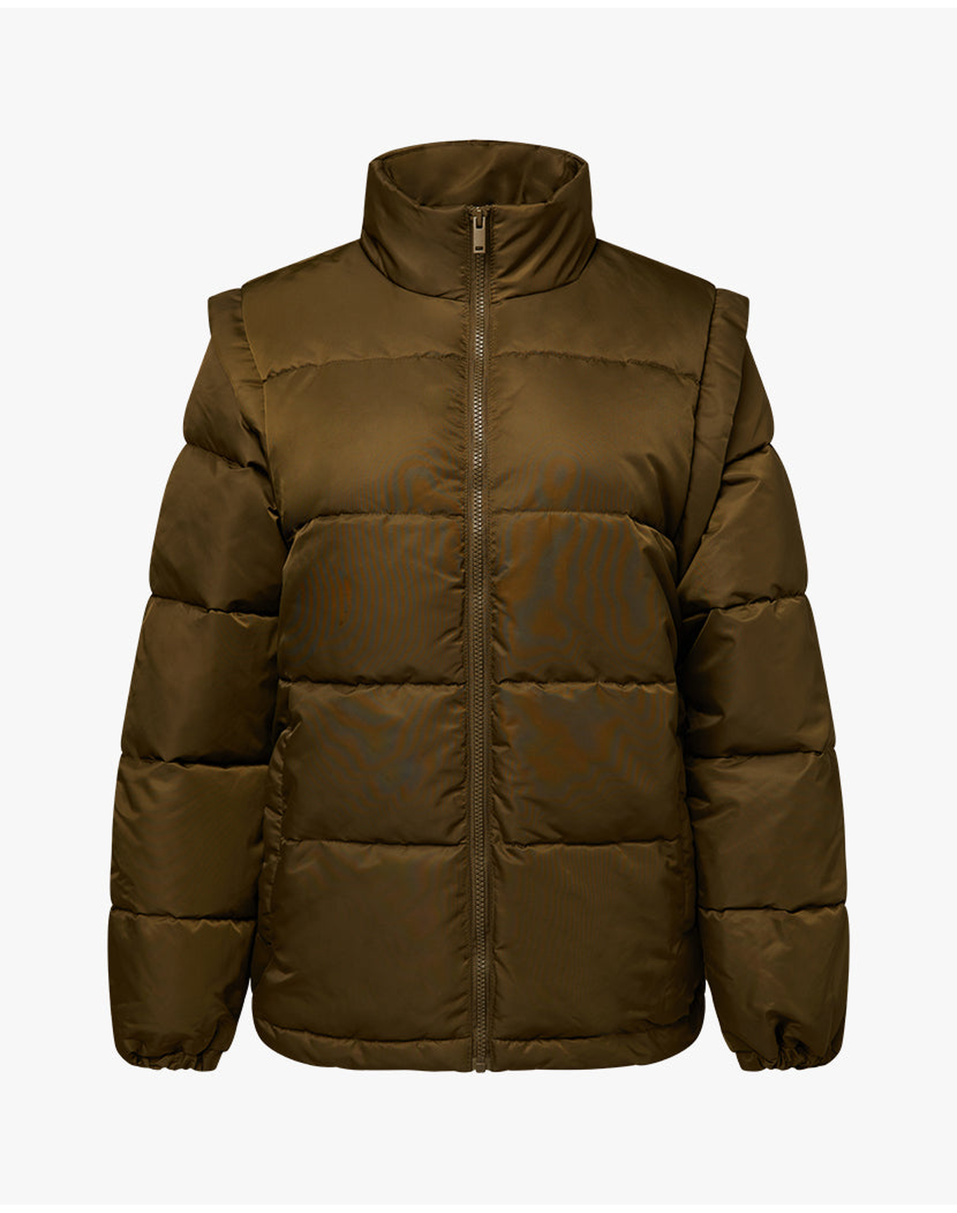 Zip Off Sleeve Puffer Jacket | Military Olive