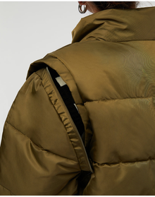 Zip Off Sleeve Puffer Jacket | Military Olive