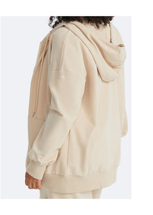 Zip Up Hoodie with Pockets | Oat Milk Beige