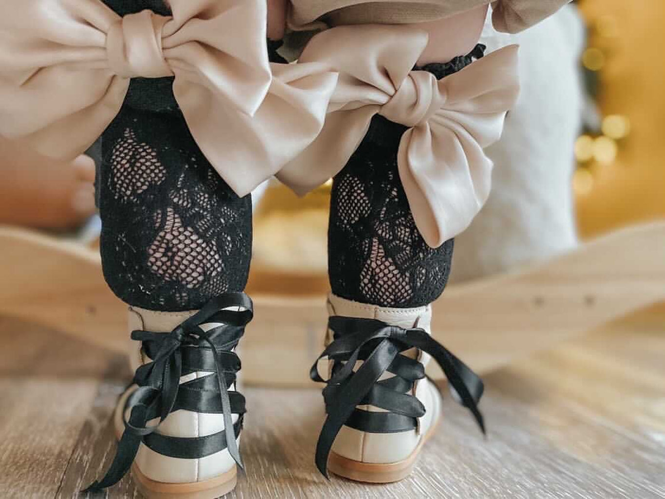 Zoe Beige and Black Leather Boots