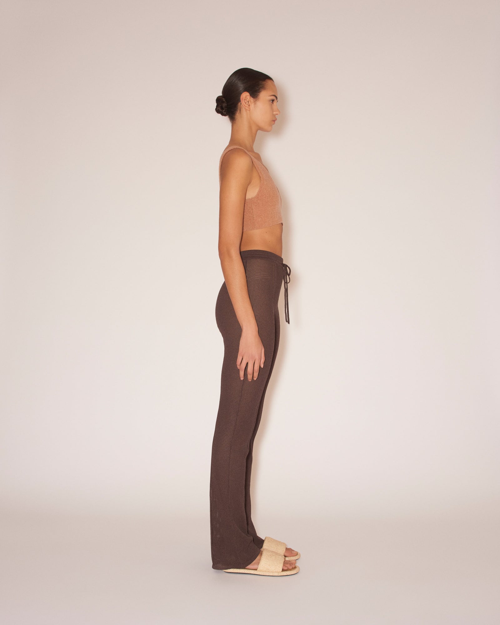 Womens | Gabin Paper Crochet Pants | Brown