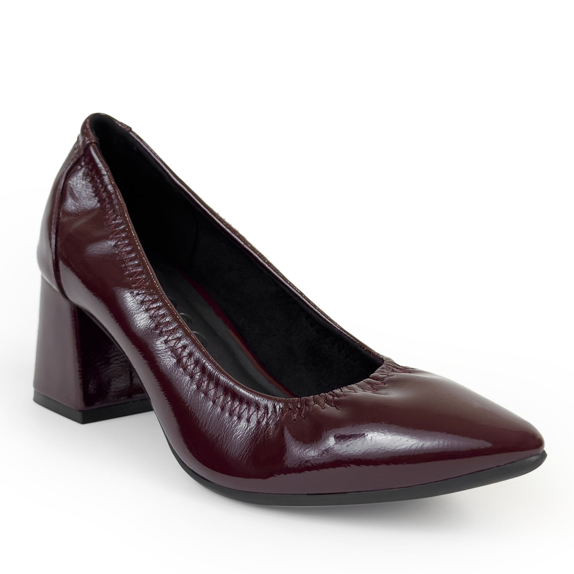 Elisea Dress Pump | Merlot Crinkle Faux Patent Stretch