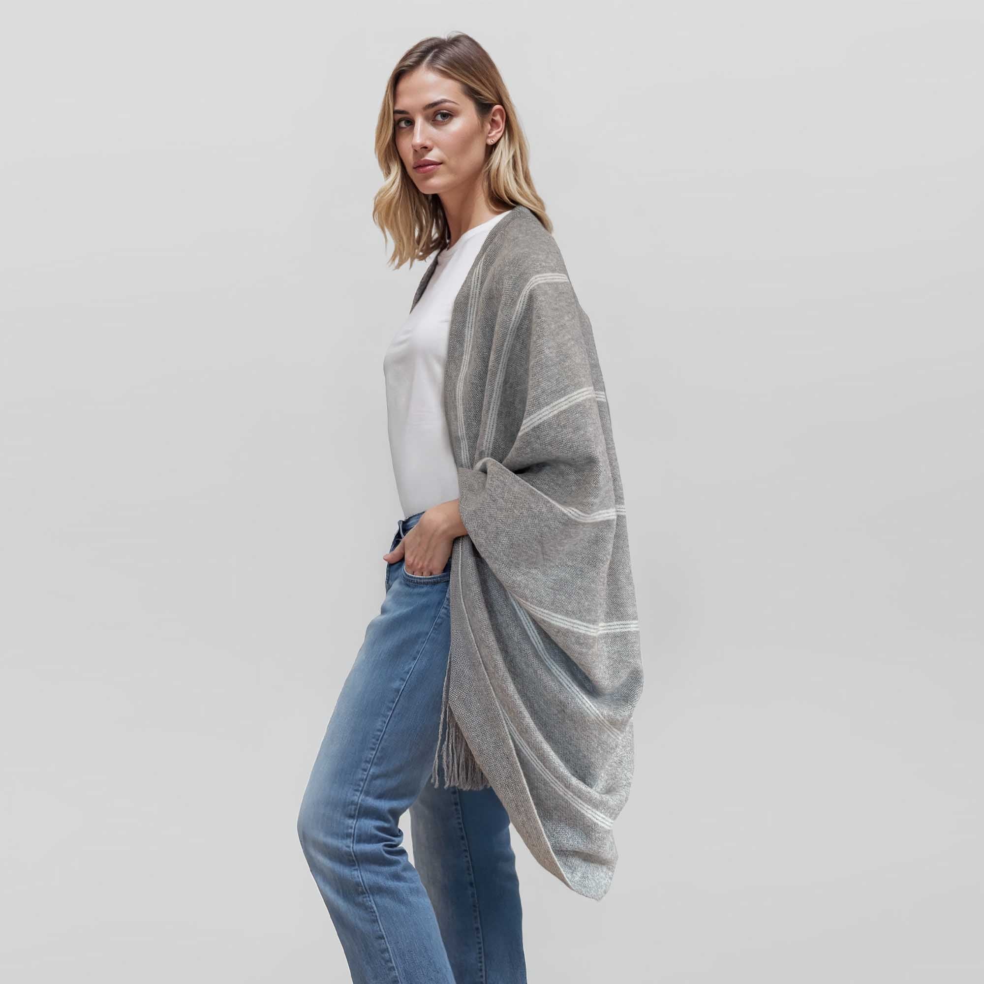 Notting Hill Wrap | Grey/Ivory