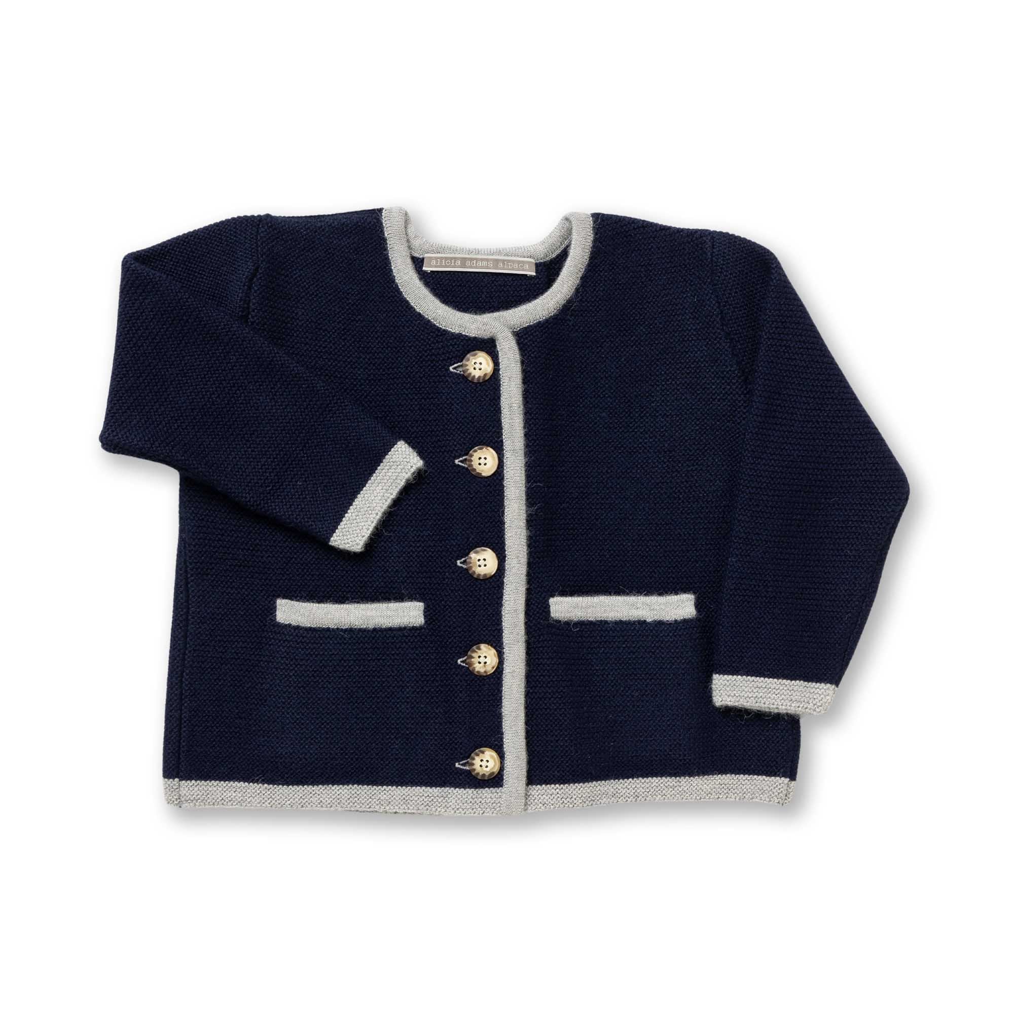 Salzburg Cardigan | Navy/Pearl Grey