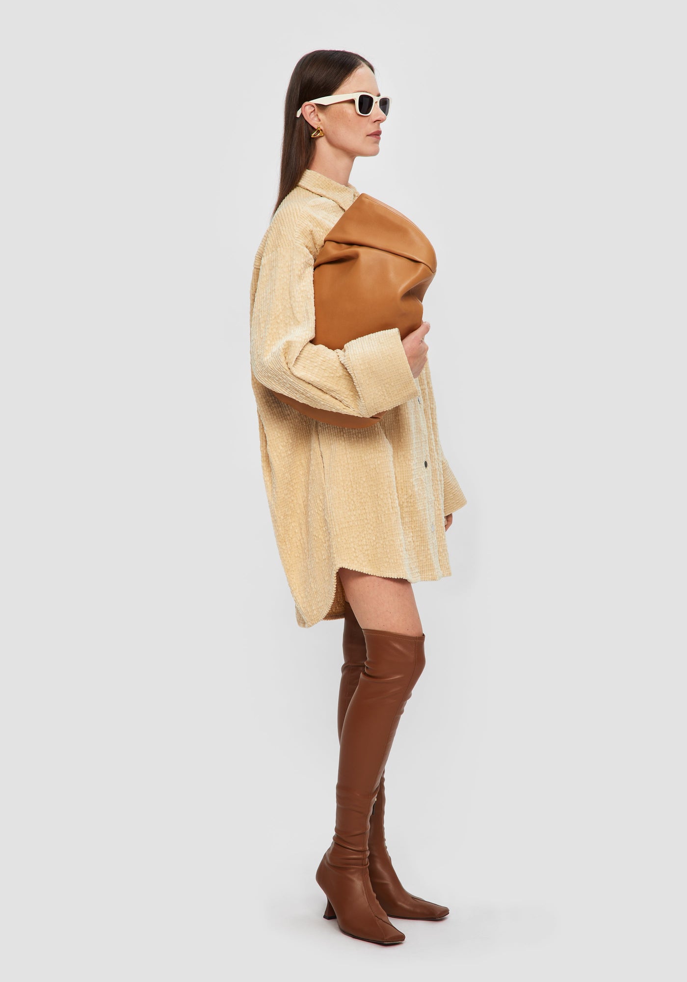 Aeron Pilay Corduroy Shirt Dress | Marzipan