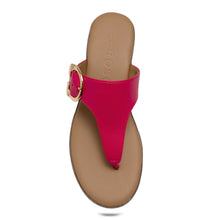 Izola Sandal Wedge | Magenta Faux Nappa