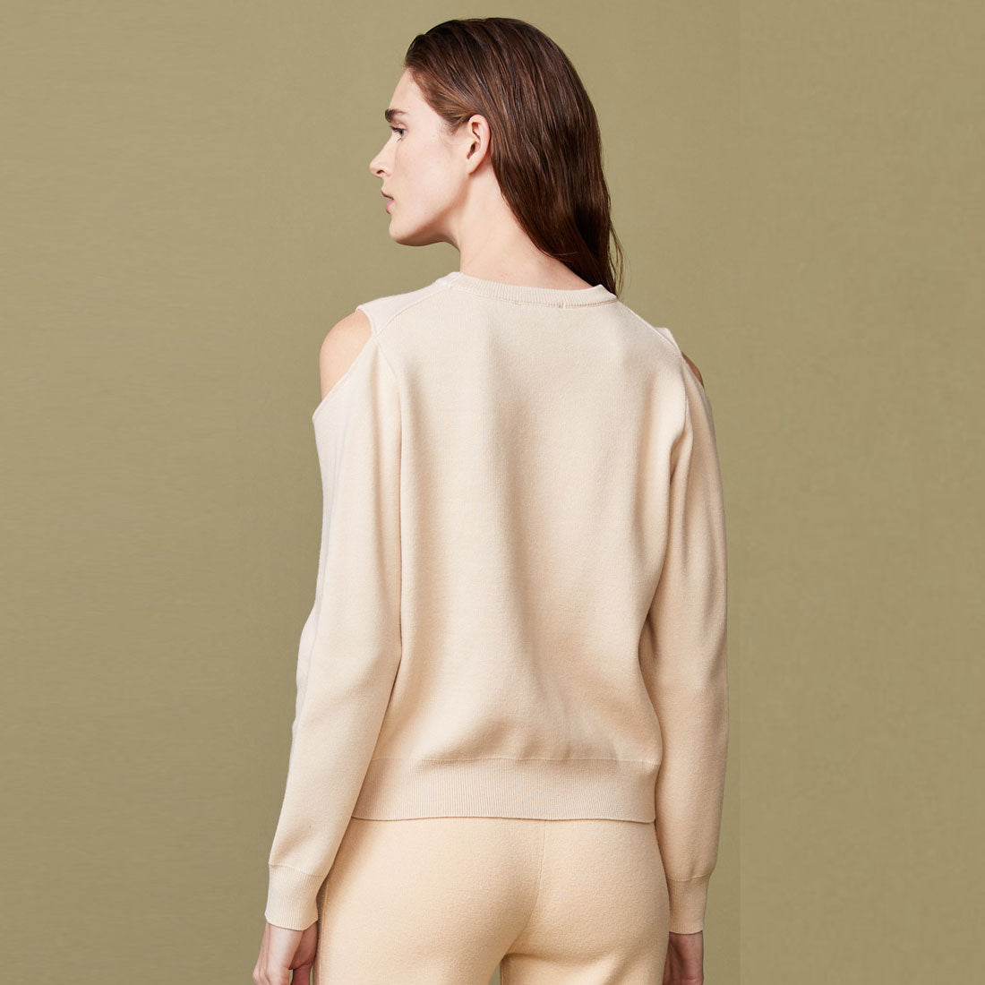 Supersoft Sweater Knit Cut Out Sweatshirt | Women | Off White