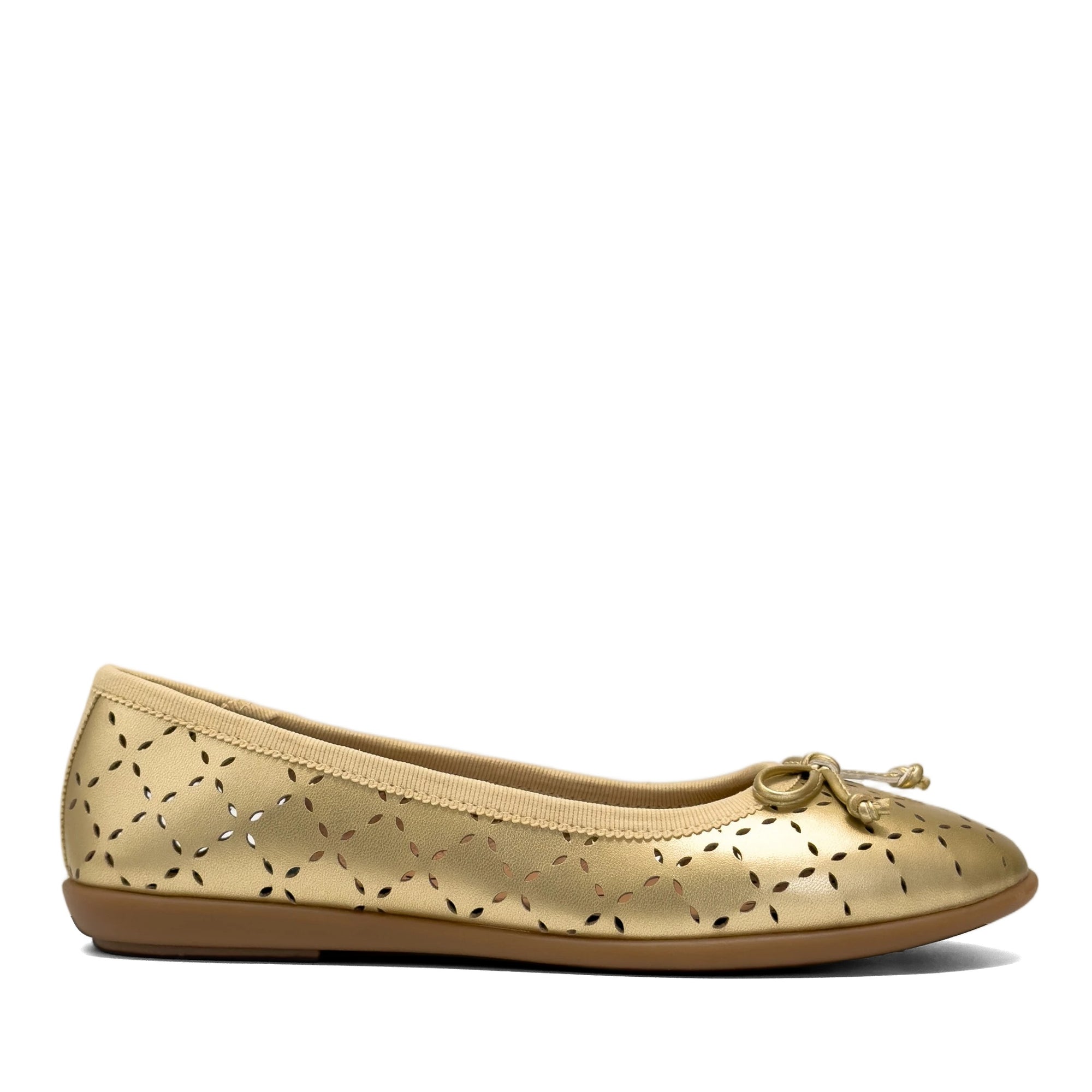 Beyla Casual Flat | Soft Gold Faux Nappa