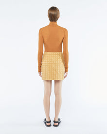 Womens | Sila Mesh-Jersey Turtleneck Top | Caramel