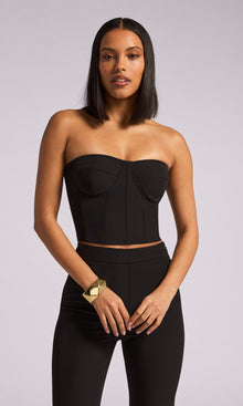 Elaia Crepe Bustier | Black