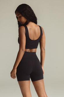 Midi Bike Short | Black Rib