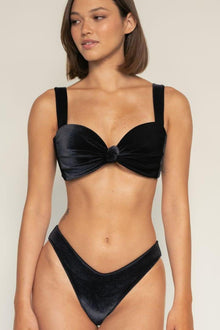 Lulu Zig Zag Stitch Bikini Bottom | Black Velvet