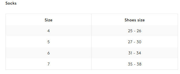 Product size guide