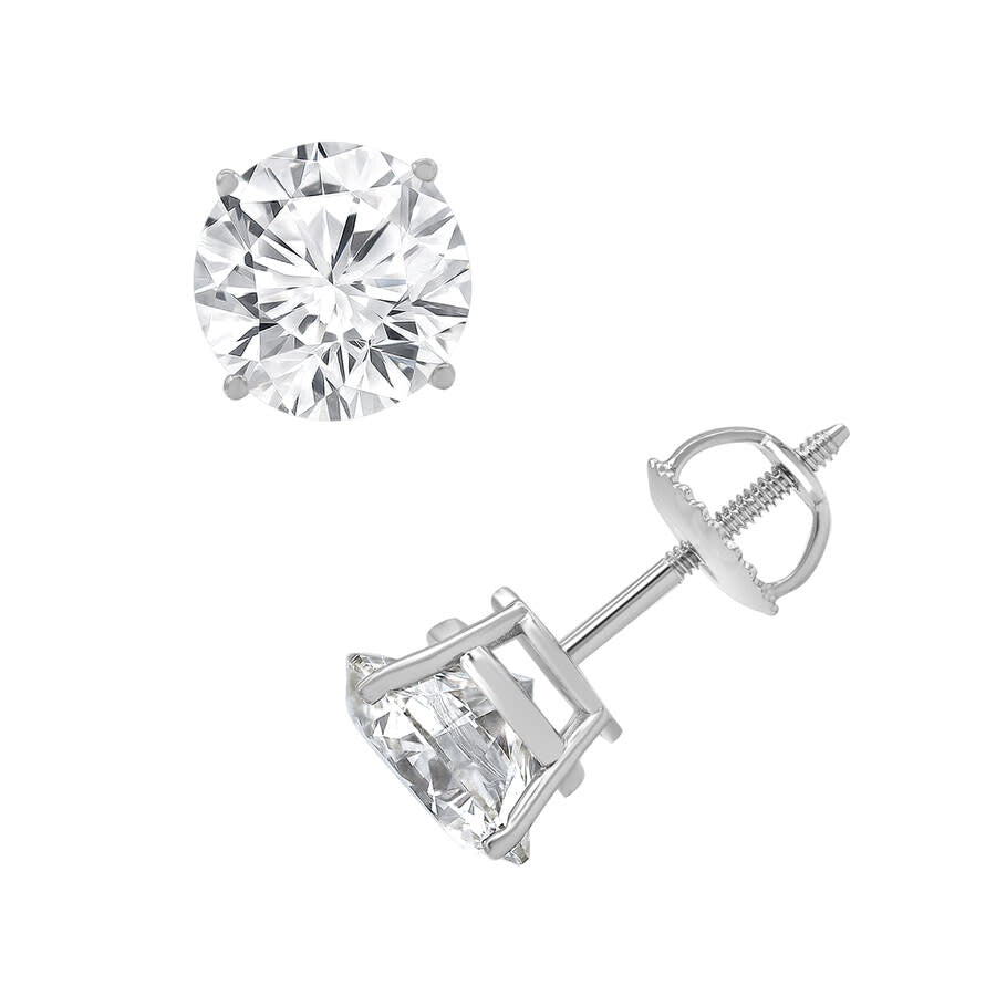 3.75 CT Round Lab-Grown Diamond | Stud Earrings | 14K White Gold | I-J Color | VS-SI Clarity