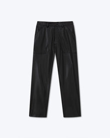 Mens | Jasper Okobor Alt-Leather Workwear Trousers | Black