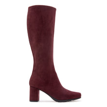 Micah Boot Mid Block Heel | Fig Stretch Faux Suede