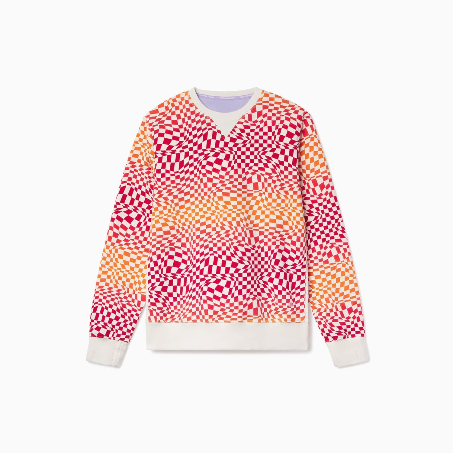 Chilluxe Brushed Fleece Crew | Checkerboard Gradient