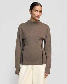 Charlotte | Clarice Contrast-Piping Sweater in Size Small