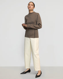 Charlotte | Clarice Contrast-Piping Sweater in Size Small