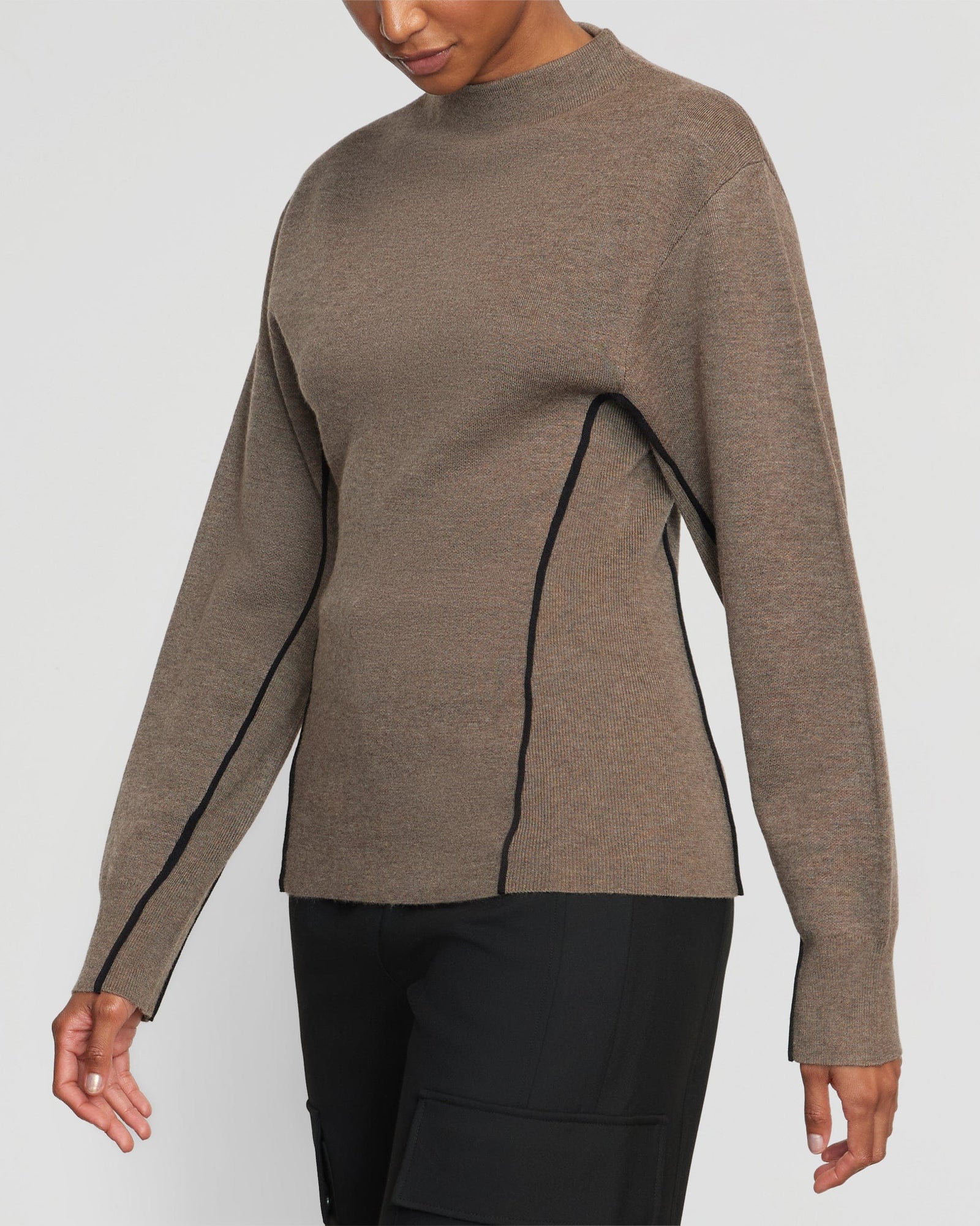 Luisa | Clarice Contrast-Piping Sweater in Size Small