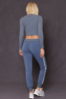 Women | Cloud Fleece Sparkle Stripe Jogger | Glass