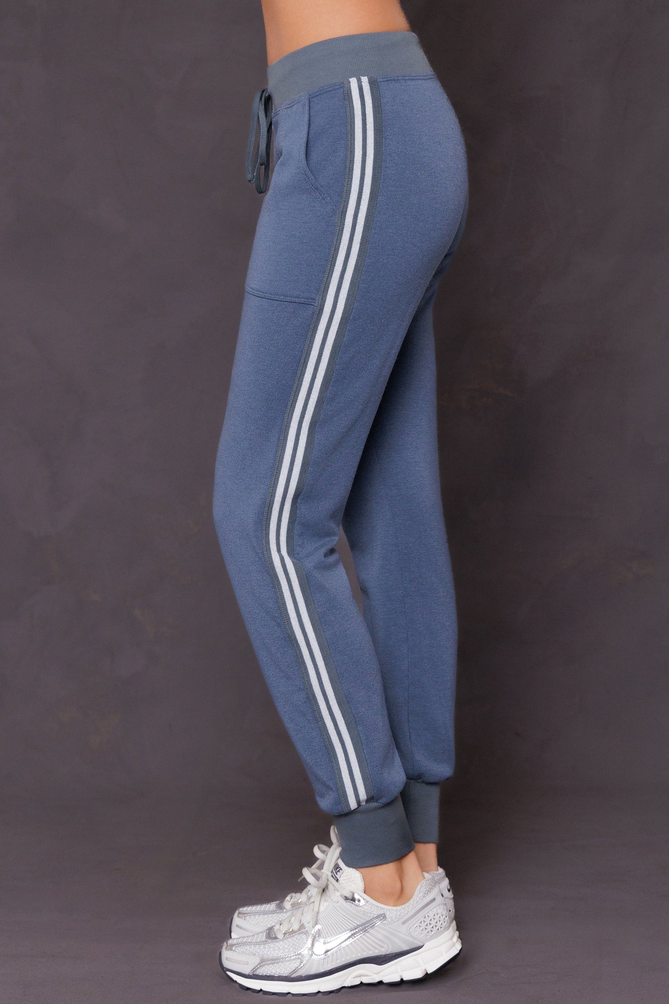 Women | Cloud Fleece Sparkle Stripe Jogger | Glass
