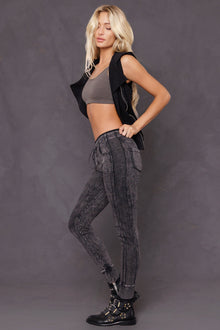 Women | Drawstring Jean Sweat Jogger | Mineral Wash 6
