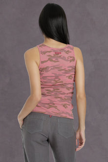 Women | Camo Ribbed Tank | Guava