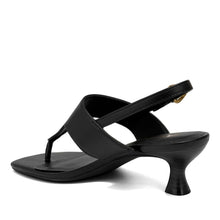 Kora Sandal Heel | Black Faux Nappa