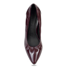 Elisea Dress Pump | Merlot Crinkle Faux Patent Stretch