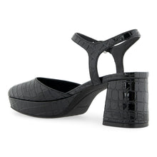 Soir Dress Platform | Black Croco Croco Polyurethane
