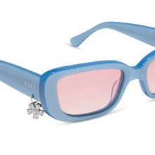 Womens | Cher Sunglasses | Light Blue | Pink Gradient Lenses