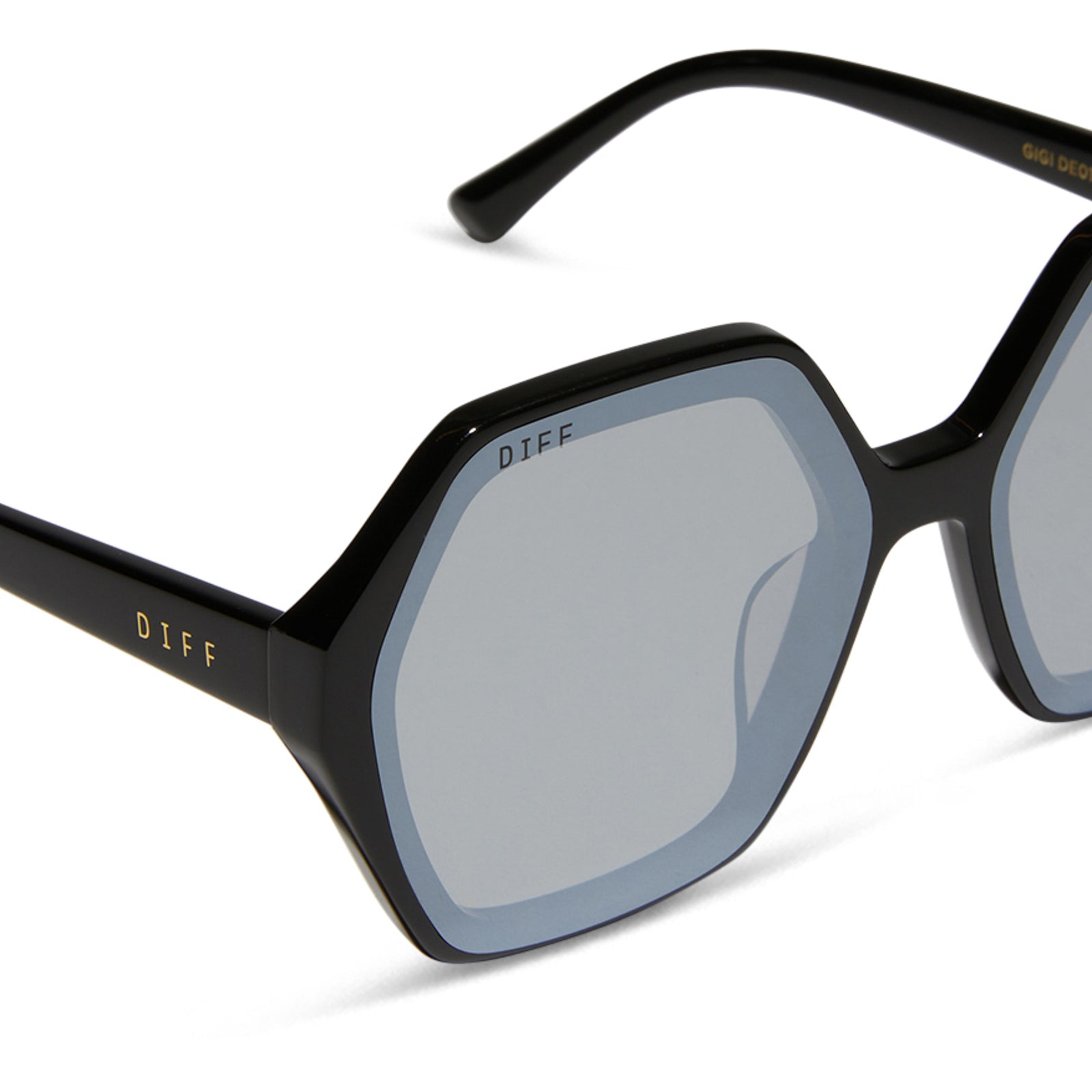 Womens | Gigi Sunglasses | Black | Grey Flash Lenses
