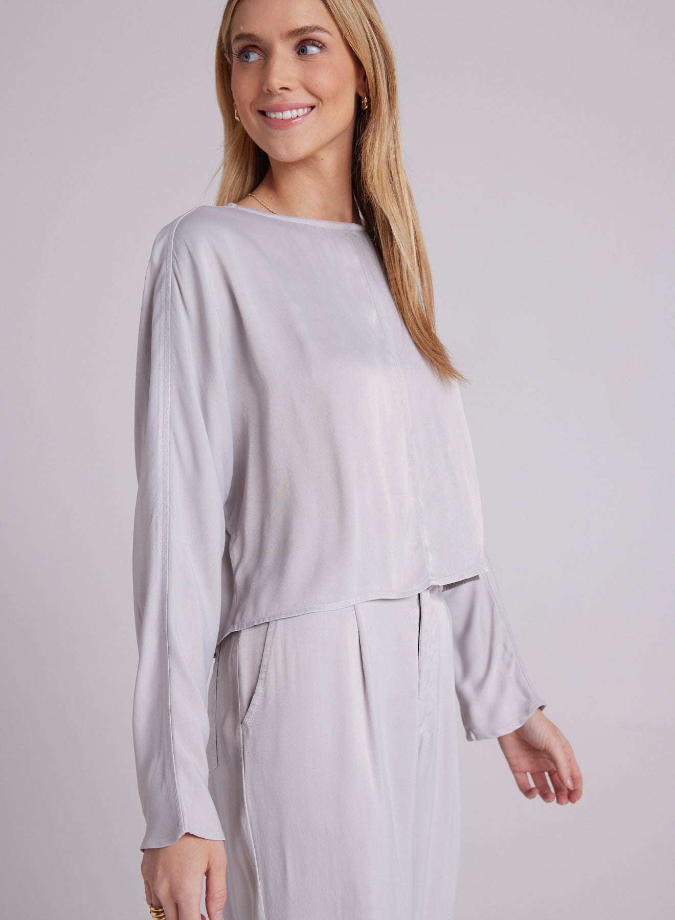 Dolman Sleeve Blouse - Silver Streak