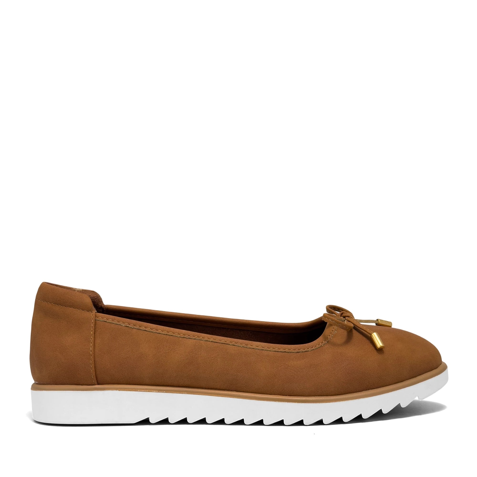 Jade Casual Flat | Tan Faux Nubuck