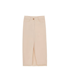 Womens | Zefir Asymmetric Tech Linen Skirt | Creme