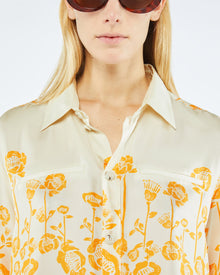 Womens | Sabrin Printed Twill Silk Shirt | Blockwood Floral