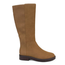 Prue Boot Low Block Heel | Tan Faux Nubuck