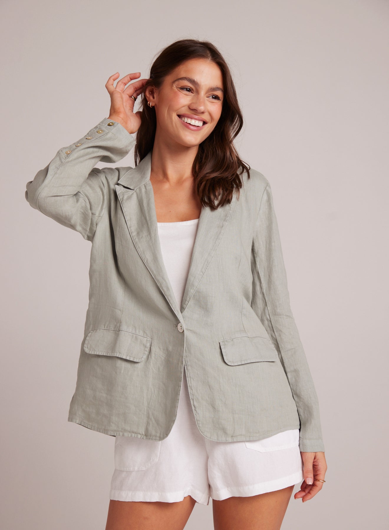 Easy Longline Blazer | Oasis Green