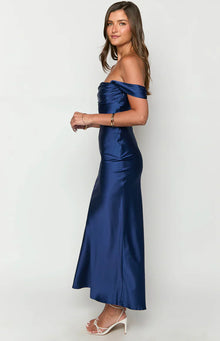 Ella Off Shoulder Formal Maxi Dress | Navy