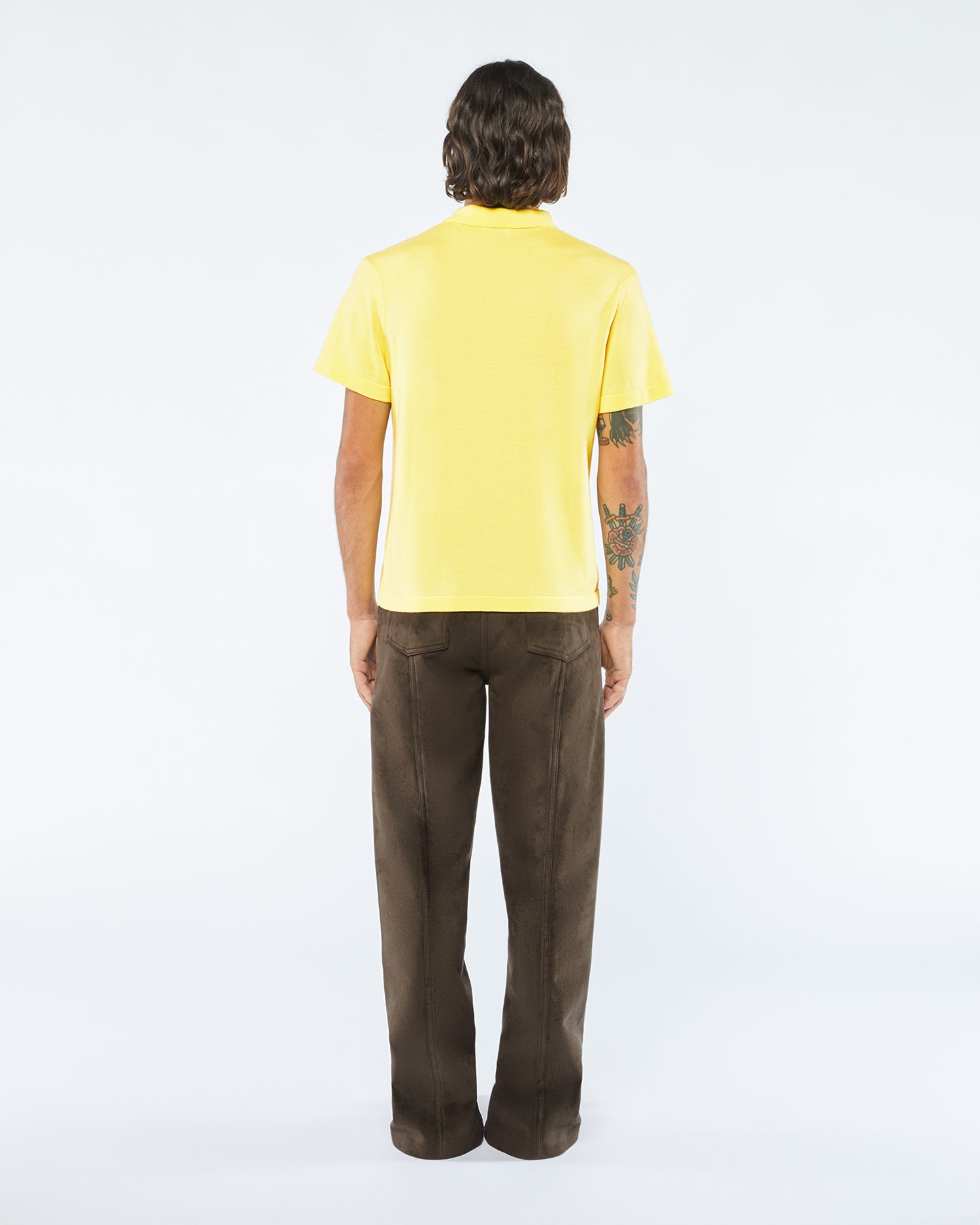 Mens | Zamir Merino Wool Polo Shirt | Lime Superfine Merino