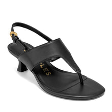 Kora Sandal Heel | Black Faux Nappa