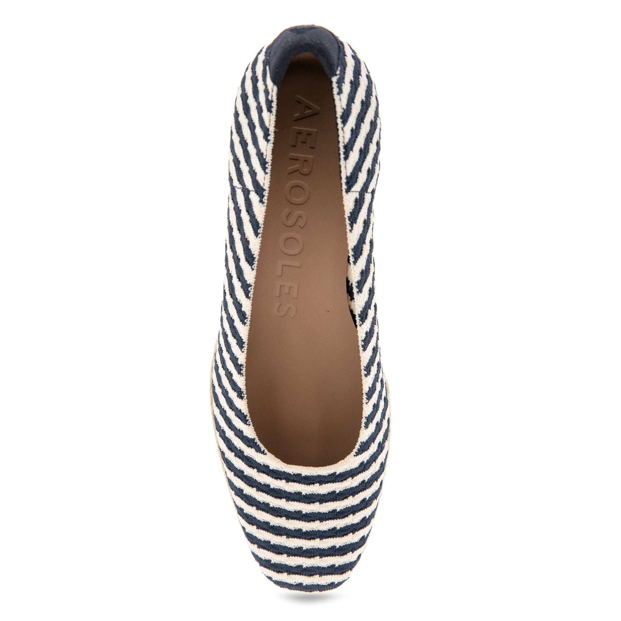 Roma Dress Wedge | Eggnog/Navy Knit Fabric