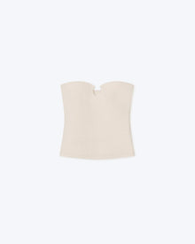 Womens | Chrissie Anew Textured Corset Top | Creme