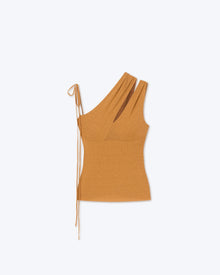 Womens | Sifra Mesh-Jersey Top | Caramel