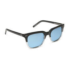 Unisex | Mr. Fantastic Sunglasses | Retro Black To Clear Gradient | Quantum Blue Polarized Lenses